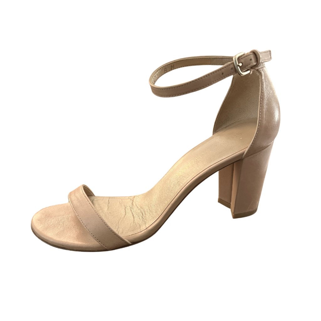 Stuart Weitzman Nearlynude Leather Heel In Adobe Beige Size 8